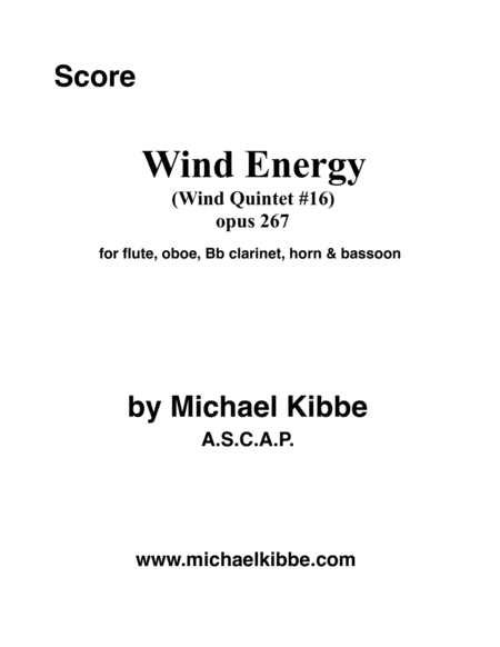 Wind Energy Wq 16 Opus 267 Sheet Music