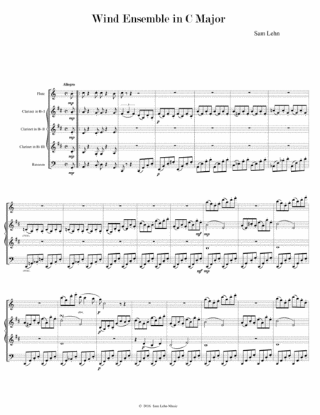Free Sheet Music Wind Ensemble In C Major