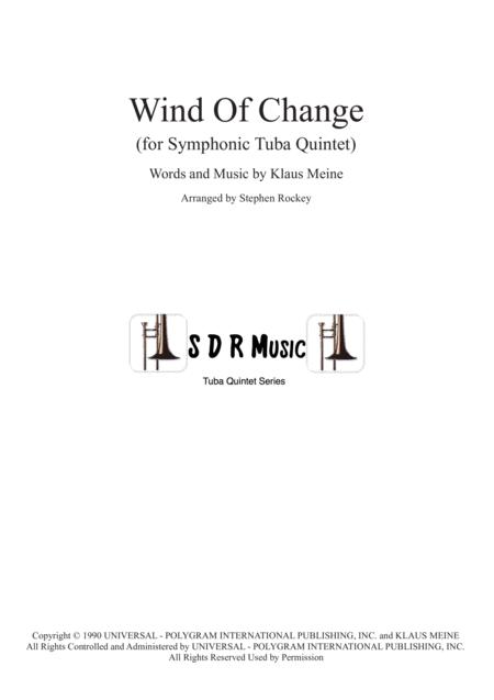 Wind Of Change For Symphonic Tuba Quintet Sheet Music