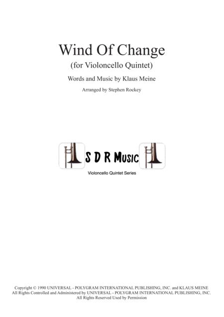 Wind Of Change For Violoncello Quintet Sheet Music