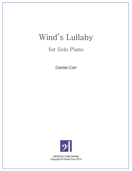 Winds Lullaby For Solo Piano Sheet Music