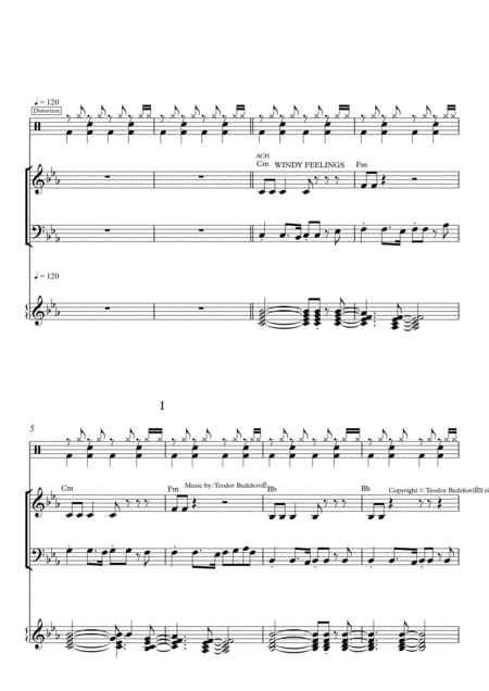 Free Sheet Music Windy Feelings Notations Dvd For Guitar And All Instruments Pop Rock 6 Pages