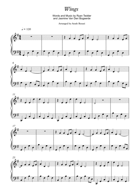 Wings By Birdy Piano Sheet Free Piano Tutorial Sheet Music