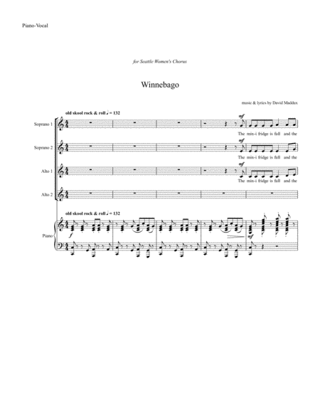 Free Sheet Music Winnebago