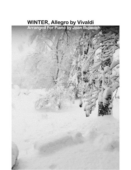 Winter Allegro By Vivaldi For Piano Arranged By Joan Bujacich Sheet Music