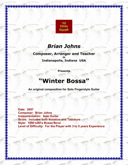 Free Sheet Music Winter Bossa