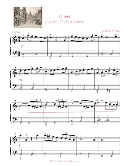 Free Sheet Music Winter From The Four Seasons