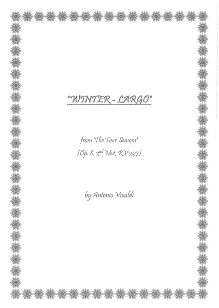 Winter Largo Guitar Ensemble Sheet Music