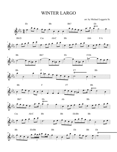 Winter Largo Sheet Music