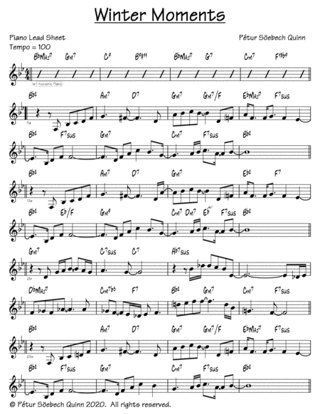 Free Sheet Music Winter Moments