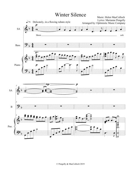 Winter Silence Sab Choral Sheet Music