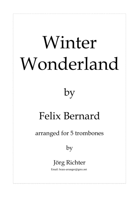 Free Sheet Music Winter Wonderland For Trombone Quintet