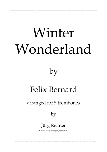 Winter Wonderland Fr Posaunenquintett Sheet Music