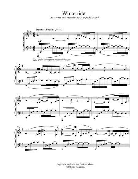 Free Sheet Music Wintertide