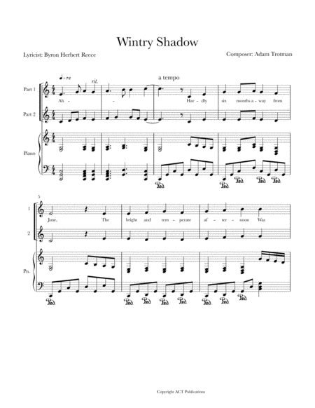 Wintry Shadow Sheet Music