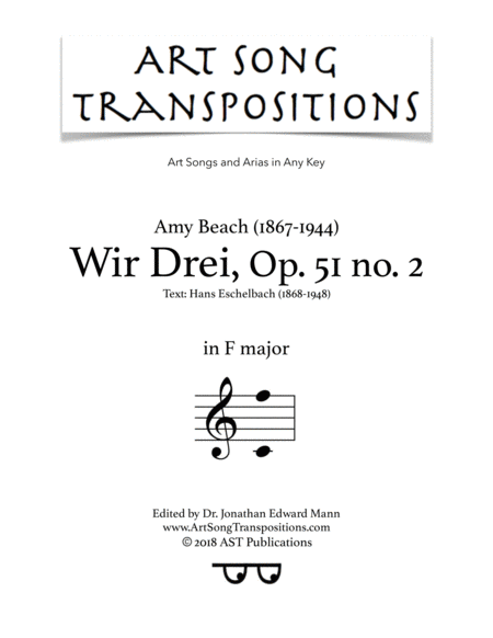 Wir Drei Op 51 No 2 F Major Sheet Music