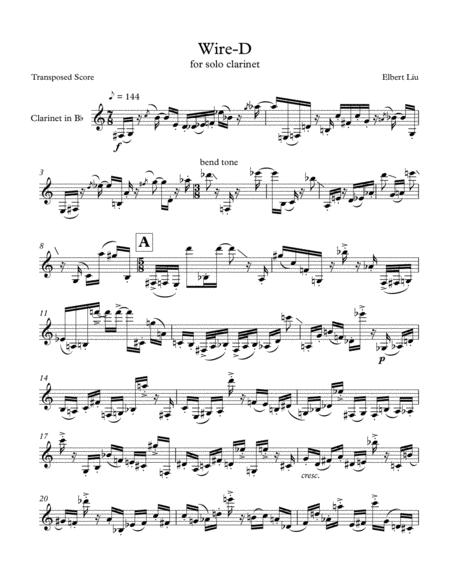 Free Sheet Music Wire D For Solo Clarinet