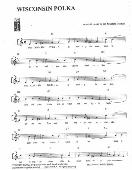 Wisconsin Polka Sheet Music