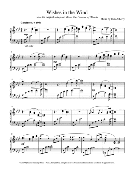 Free Sheet Music Wishes In The Wind