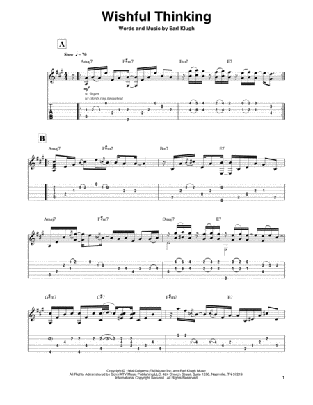 Free Sheet Music Wishful Thinking