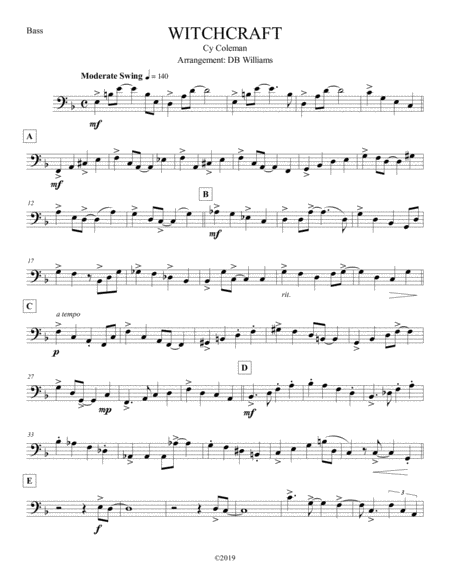 Witchcraft Bass Sheet Music