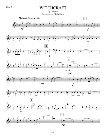 Free Sheet Music Witchcraft Flute 3