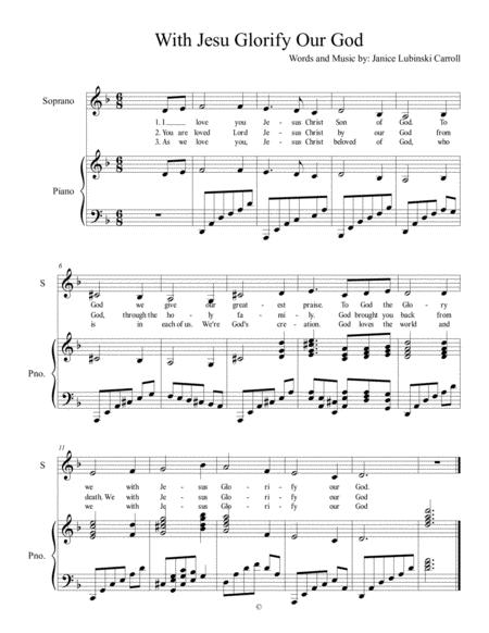 Free Sheet Music With Jesu Glorify Our God