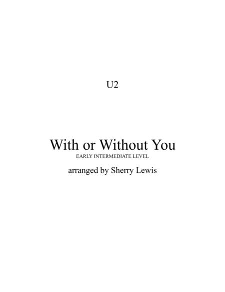 With Or Without You Early Intermediate For String Quartet Sheet Music