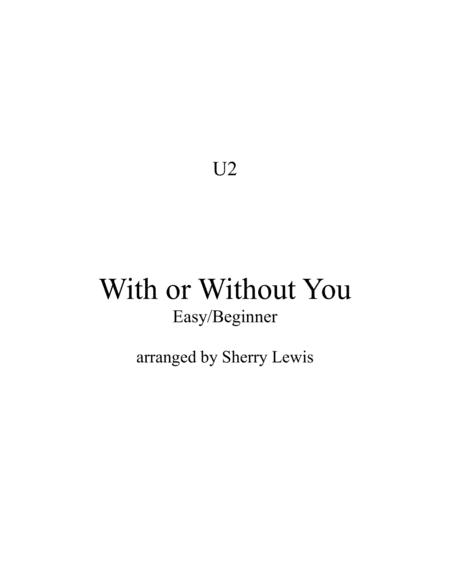 With Or Without You Easy Beginner For String Quartet Sheet Music