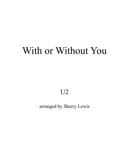 With Or Without You Violin Solo For Solo Violin Sheet Music