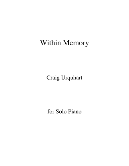 Within Memory Sheet Music
