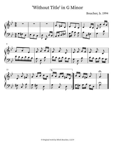 Without Title In G Minor Sheet Music