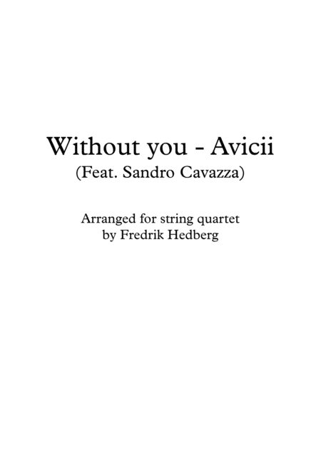 Without You String Quartet Sheet Music