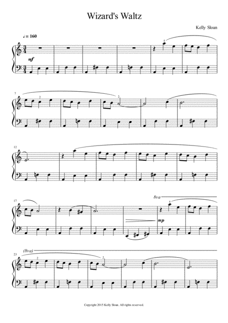 Free Sheet Music Wizards Waltz