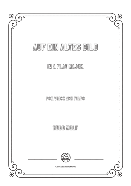 Free Sheet Music Wolf Auf Ein Altes Bild In A Flat Major For Voice And Piano