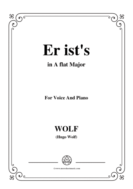 Wolf Er Ists In A Flat Major For Voice And Paino Sheet Music