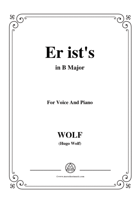 Free Sheet Music Wolf Er Ists In B Major For Voice And Paino