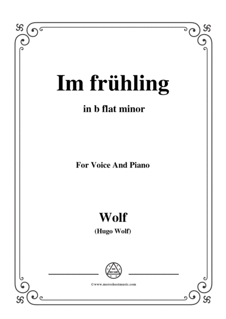 Free Sheet Music Wolf Im Frhling In B Flat Minor For Voice And Piano