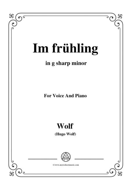 Wolf Im Frhling In G Sharp Minor For Voice And Piano Sheet Music