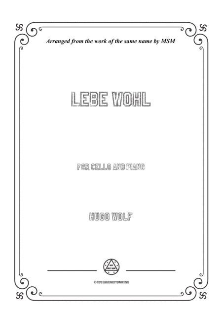 Free Sheet Music Wolf Lebe Wohl For Cello And Piano