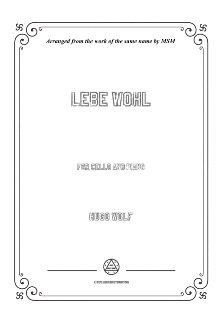 Wolf Lebe Wohl For Cello And Piano Sheet Music