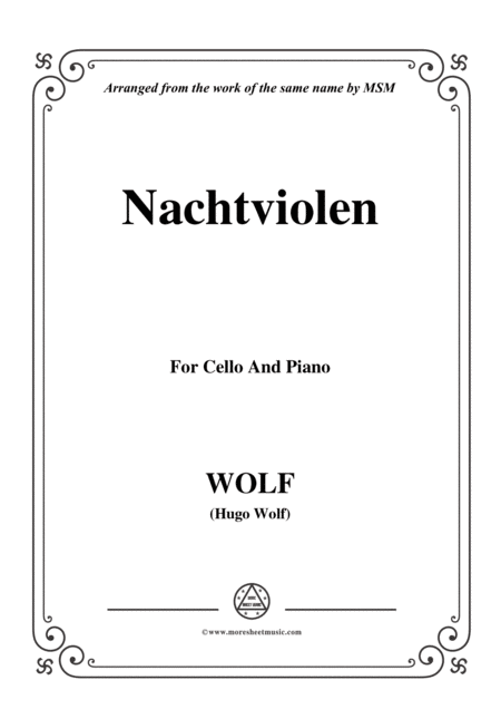 Wolf Nachtviolen For Cello And Piano Sheet Music