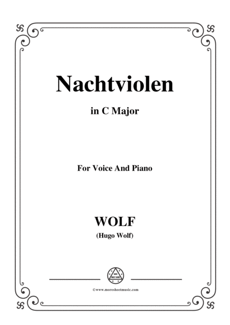 Free Sheet Music Wolf Nachtviolen In C Major For Voice And Piano