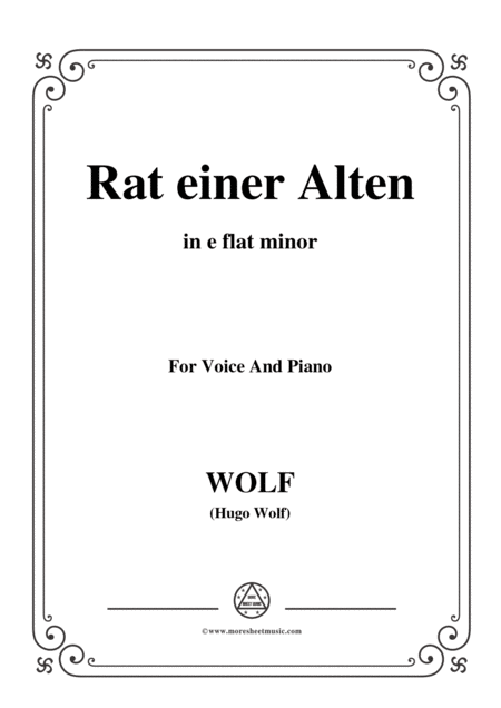 Wolf Rat Einer Alten In E Flat Minor For Voice And Piano Sheet Music