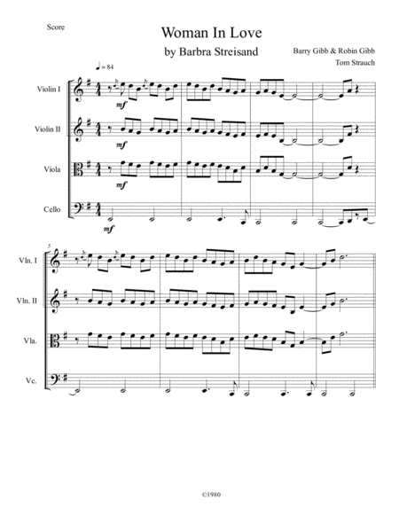 Free Sheet Music Woman In Love