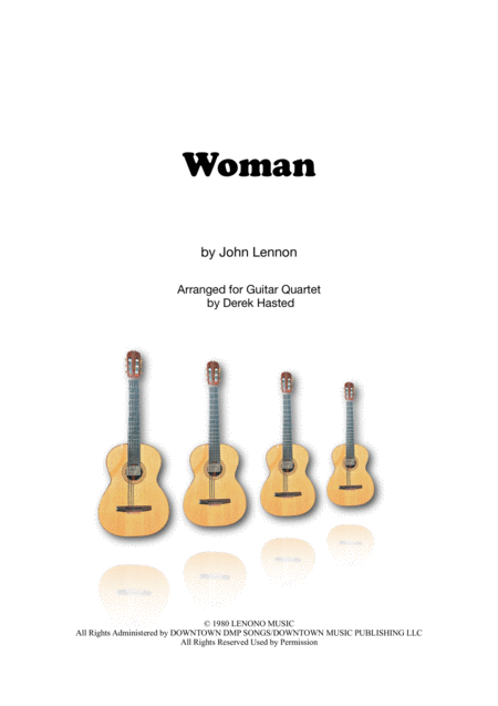 Woman John Lennon For 4 Guitars Sheet Music