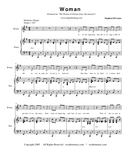 Free Sheet Music Woman