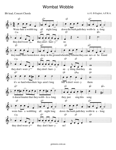 Wombat Wobble Sheet Music