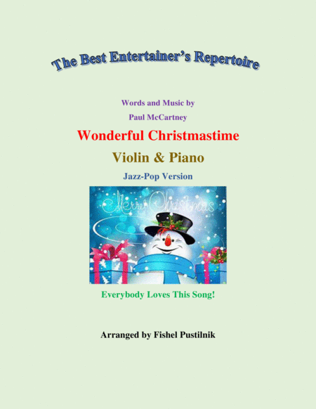 Wonderful Christmastime For Violin And Piano Jazz Pop Version Video Sheet Music