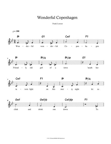 Free Sheet Music Wonderful Copenhagen Bb